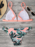 Palm Leaf Print Cami Bikini