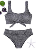 Front Tied Heathered Bikini