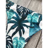 Padded Leaf Print Ladder Cut Bikini