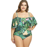 Plus Size Printed Tropical Swimsuit - Summer Haul 2K18