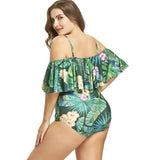 Plus Size Printed Tropical Swimsuit - Summer Haul 2K18