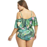Plus Size Printed Tropical Swimsuit - Summer Haul 2K18