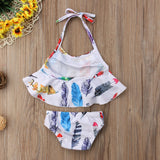 New Summer Toddler Feather Swimsuit