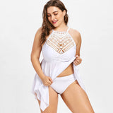 Plus Size Crochet Tankini Swimsuit