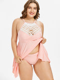 Plus Size Crochet Tankini Swimsuit